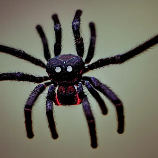 Image similar to 4 k photography of spider wearing headphones