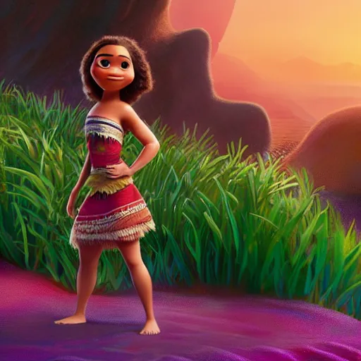 Image similar to A Still of Jennifer Lawrence as a cute Pixar character in the film Moana (2016), hyperdetailed, 8k, trending on Artstation