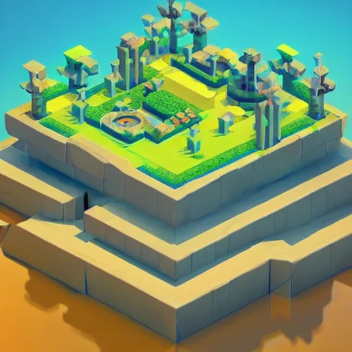 Image similar to isometric island in the sky, isometric invironment, 3d art, amazing detail, artstation, concept art