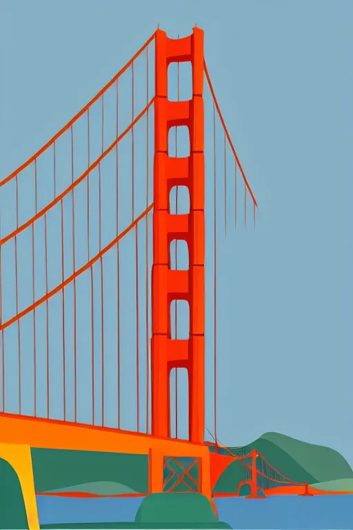 Prompt: minimalist boho style art of colorful golden gate bridge, illustration, vector art