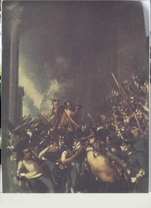 Prompt: polaroid photo of the french revolution