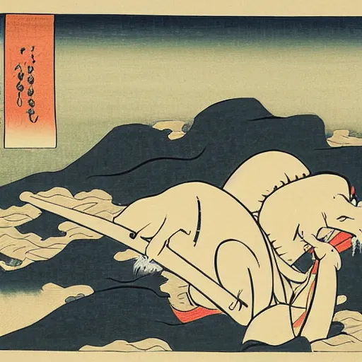 Prompt: ukiyo - e painting of call of duty