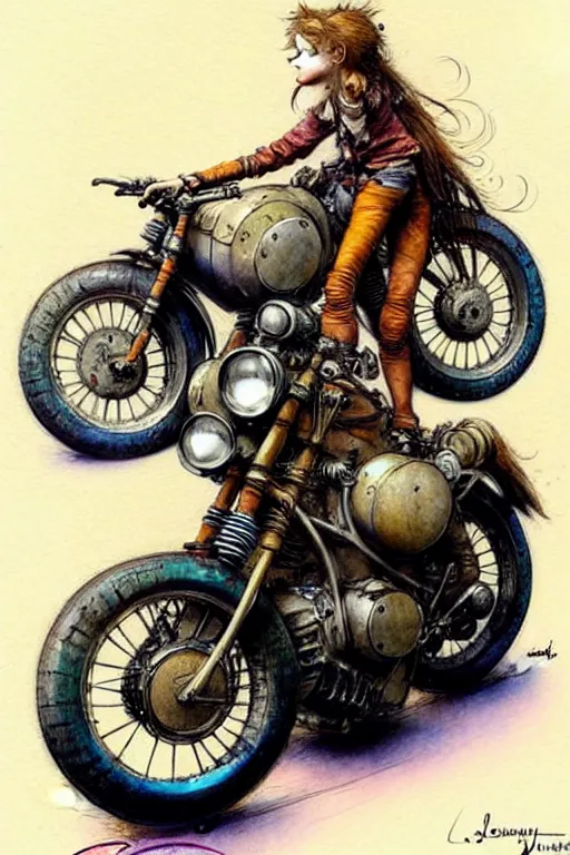 Image similar to (((((2000s colorful motorbike . muted colors.))))) by Jean-Baptiste Monge !!!!!!!!!!!!!!!!!!!!!!!!!!!