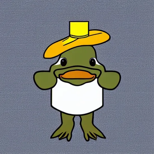 Prompt: cute platypus with a chef's hat, logo style