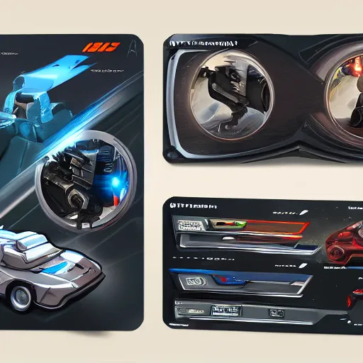 Image similar to car engine, car parts concept, card, comic page, overwatch, ui card, Octane render