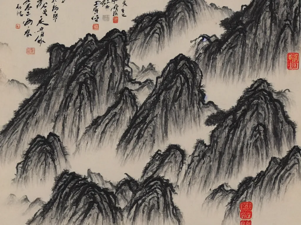 Chinese Landscape By Qi Baishi 