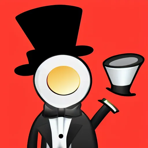 Prompt: top hat, app icon,