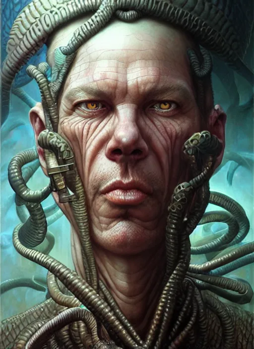 Prompt: a closeup of a realistic lovcraftian fantasy character portrait, ultra realistic, wide angle, intricate details, the fifth element artifacts, highly detailed by peter mohrbacher, hajime sorayama, wayne barlowe, boris vallejo, aaron horkey, gaston bussiere, craig mullins