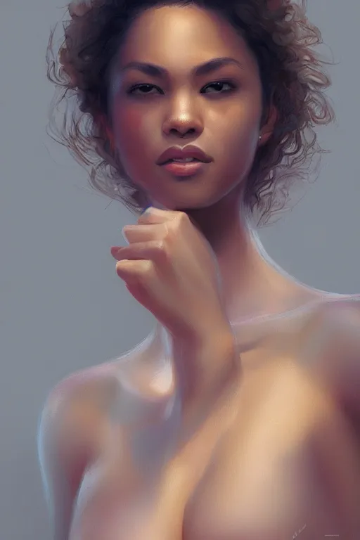 Prompt: full body beautiful mulatto girl, gorgeous, close-up portrait, intricate, elegant, volumetric lighting, scenery, digital painting, highly detailed, artstation, sharp focus, illustration, concept art, ruan jia, steve mccurry