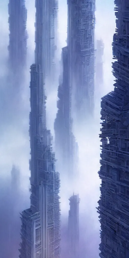 Prompt: concept art of vaporwave skyscrapers in the shape of human spines, toxic clouds, depth of field, cinematic dramatic lights, deep focus, intricate, elegant, highly detailed, foggy, mysterious, digital painting, artstation, concept art, matte, sharp focus, art by artgerm and greg rutkowski and alphonse mucha