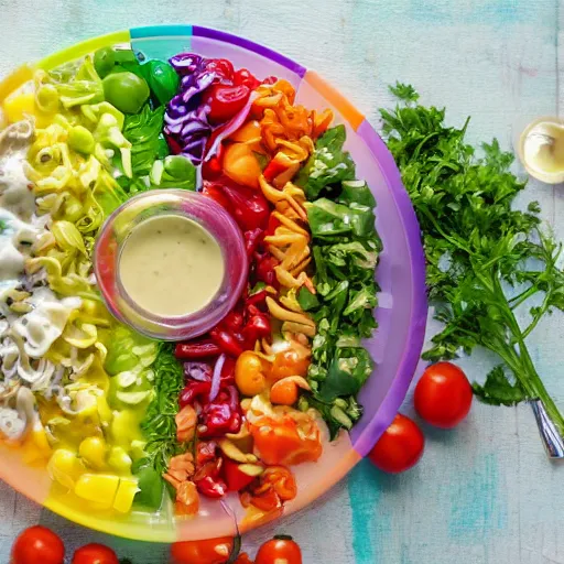 Image similar to rainbow ranch dressing