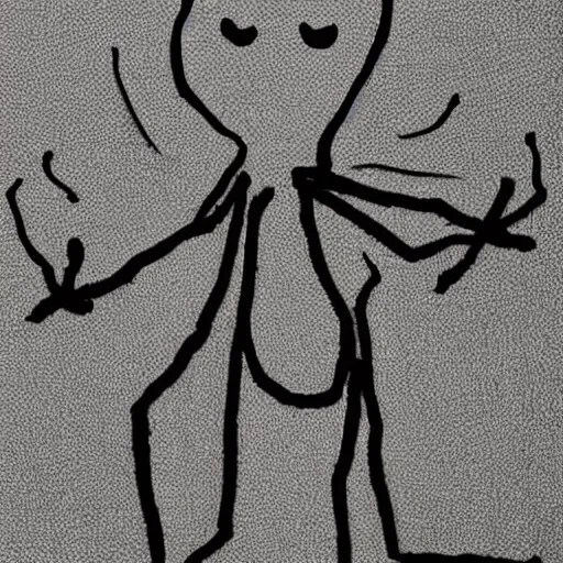 Prompt: A scary stick figure