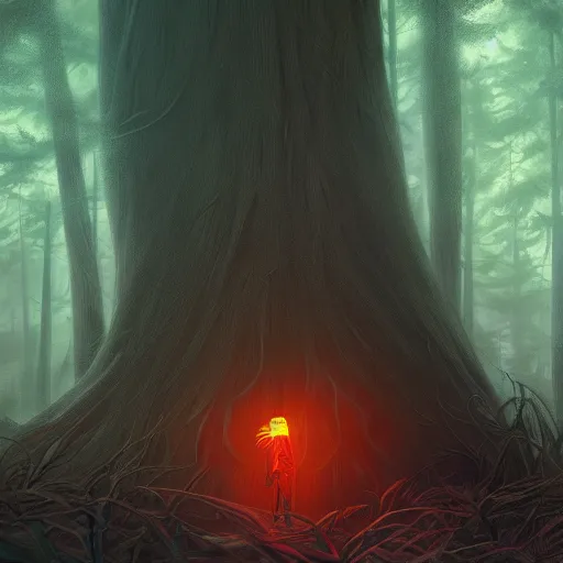 Image similar to medium shot native american, in a dark forest, mysterious, backlit, still from a pixar dreamworks movie, trending on artstation