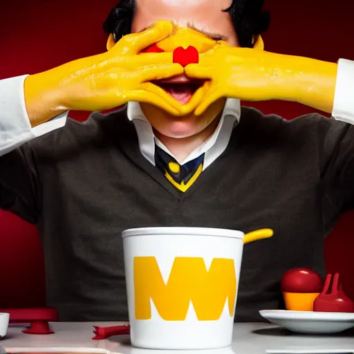 Image similar to ronald mcdonald puking vomiting