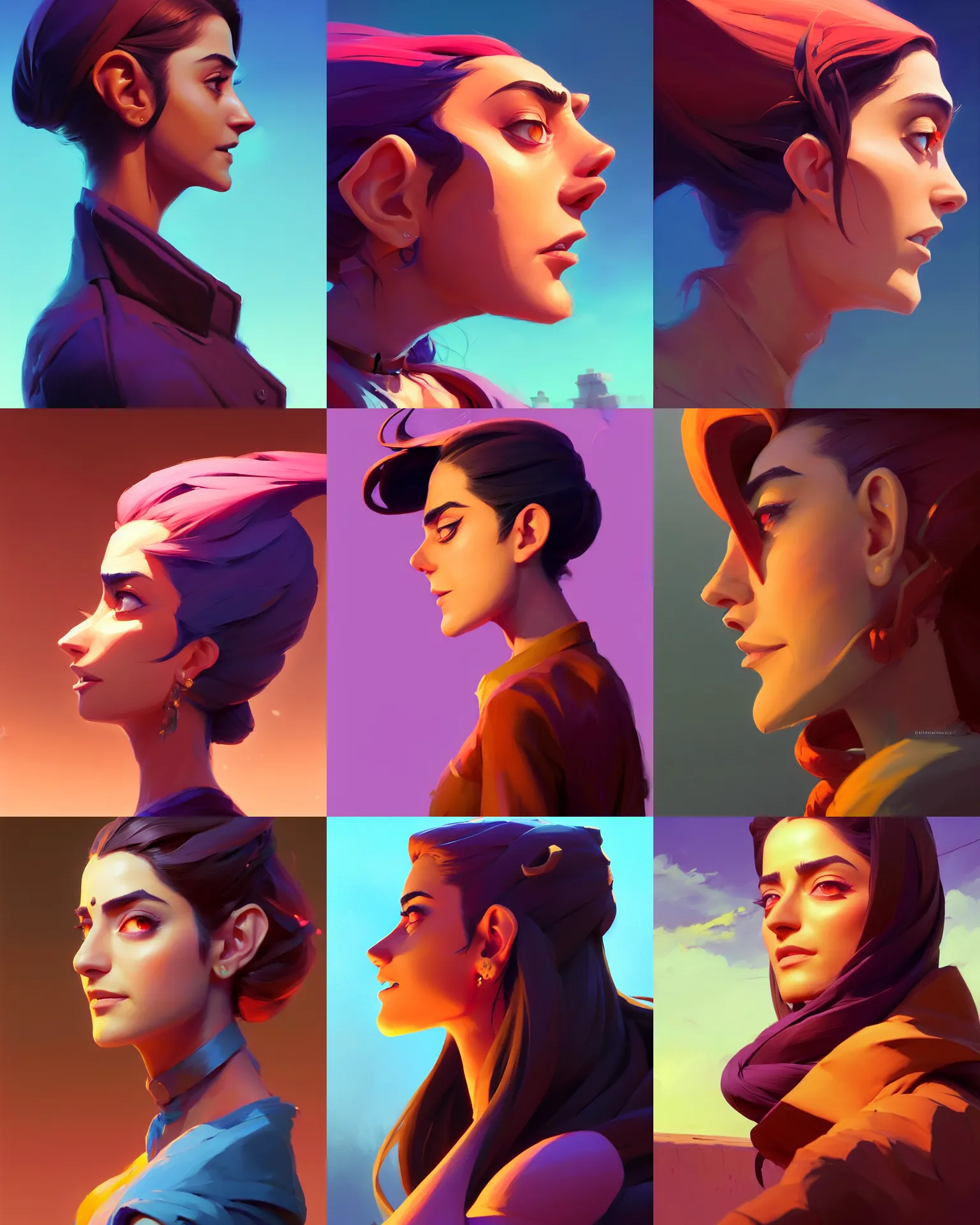 Prompt: side - profile painted portrait, maya ali, sorcerer, unreal engine, dynamic lighting, smooth, gaudy colors, octane render aesthetic, matte painting concept art, official fanart behance hd artstation by jesper ejsing, by rhads and makoto shinkai and lois van baarle and ilya kuvshinov and rossdraws