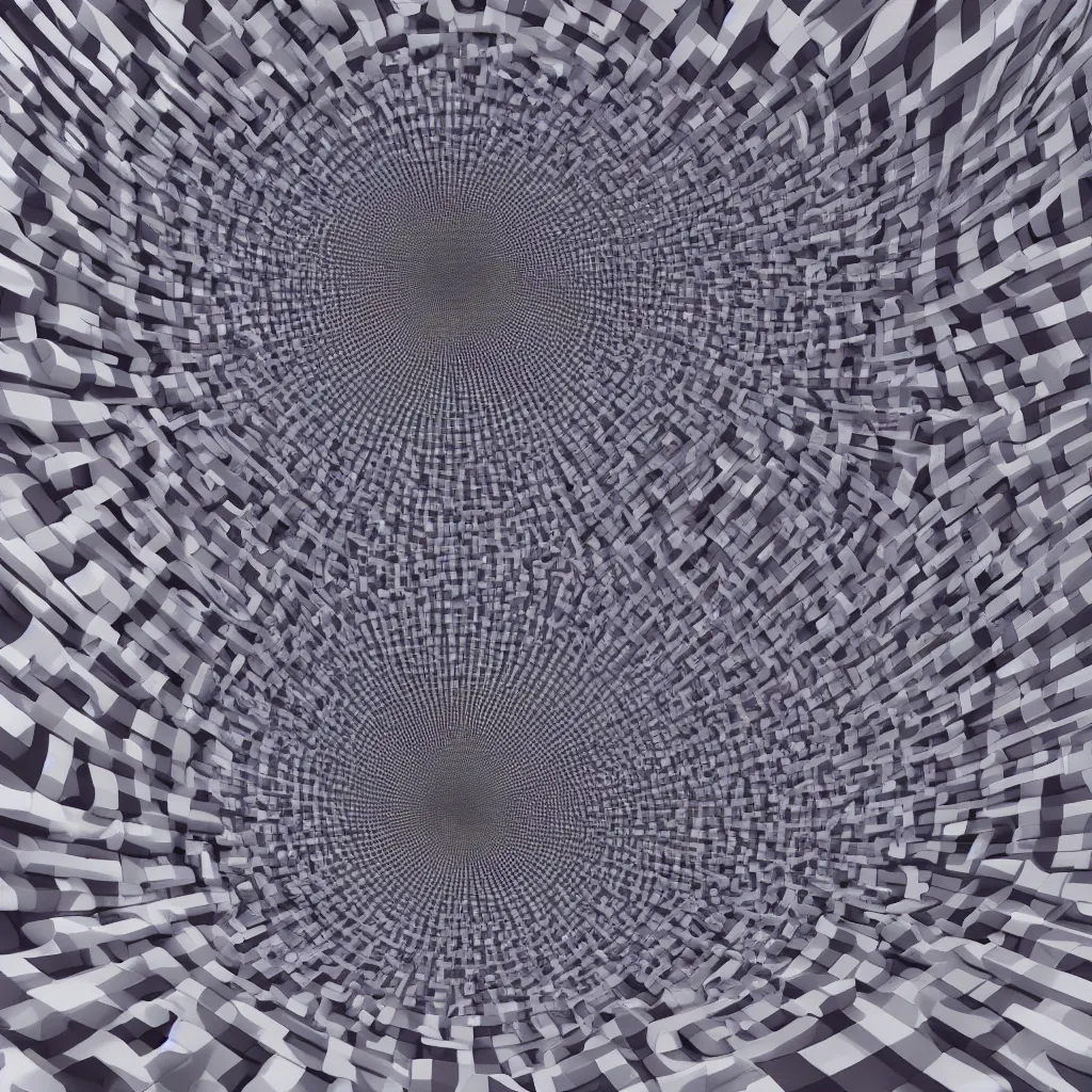 Prompt: 3 d render of new optical illusion apotheosis by victor vasarely, benoit b. mandelbrot, op art, illusion, 3 d, symbolic, hyperdetailed