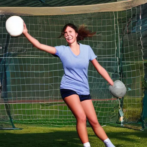 Image similar to one young woman playing handball