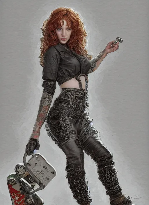 Image similar to Christina Hendricks as a ruggedly handsome skateboard girl, tasteful, intricate, elegant, highly detailed, centered, digital painting, artstation, concept art, smooth, sharp focus, illustration, artgerm, donato giancola, Joseph Christian Leyendecker, WLOP