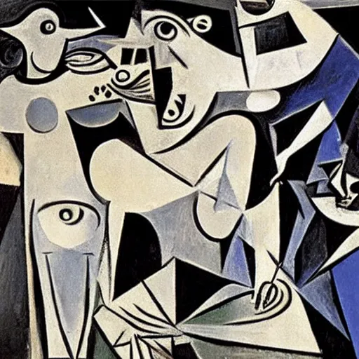 Prompt: Guernica painted by Picasso.