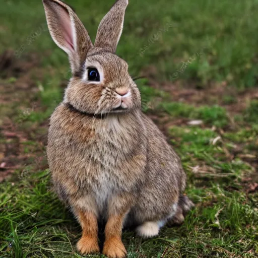 Prompt: high quality photograph a cute rabbit in a suit.