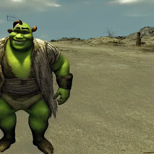 Prompt: shrek in fallout 3