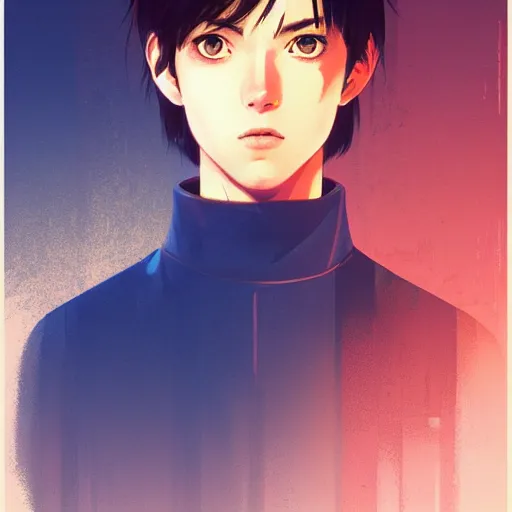 Image similar to pablo pascal portrait as manga boy, realistic shaded perfect face, fine details. anime. realistic shaded lighting poster by ilya kuvshinov katsuhiro otomo ghost - in - the - shell, magali villeneuve, artgerm, jeremy lipkin and michael garmash and rob rey