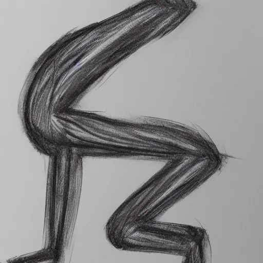 Image similar to the letter b drawn with a human body, concept art, sketch