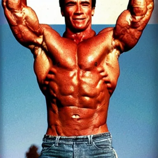 Image similar to skinny arnold schwarzenegger