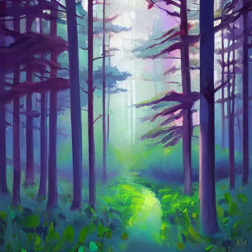 Image similar to a beautiful painting of a forest by sylvain sarrailh. trending on artstation