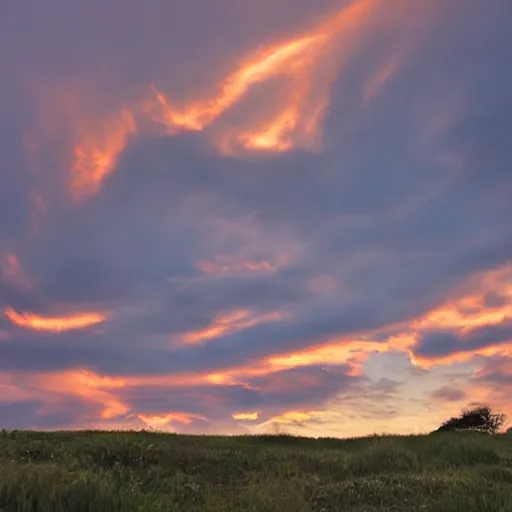 Image similar to sunset clouds that look like a screaming chucky doll