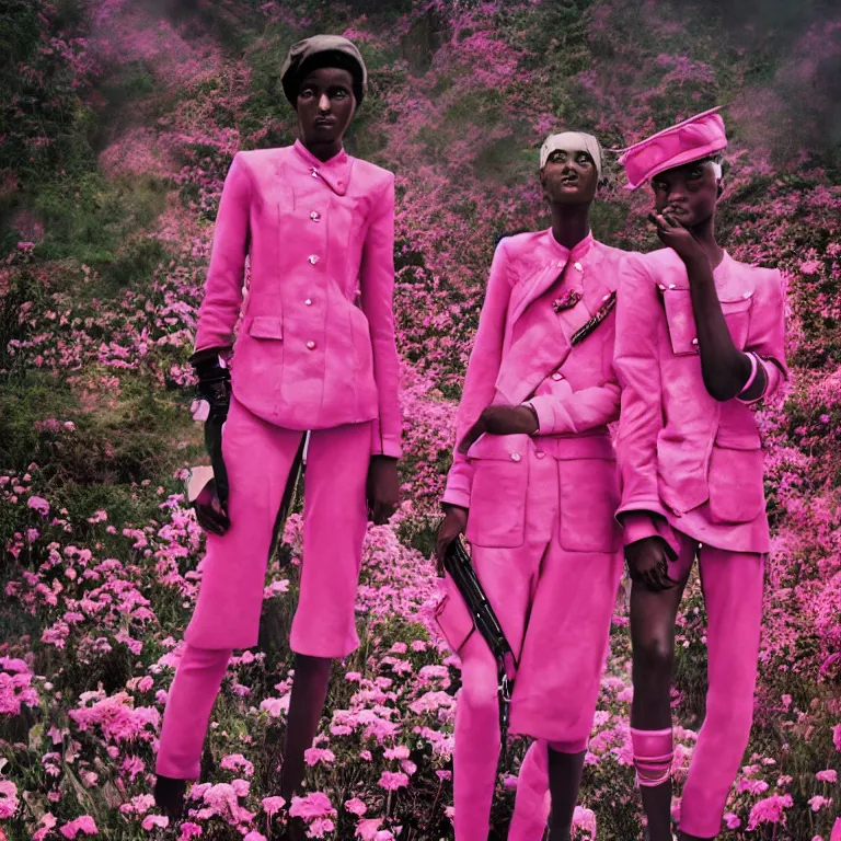 Image similar to fashion editorial campaign by richard mosse