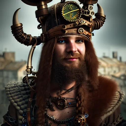 Prompt: steampunk viking, highly detailed, 4k, HDR, award-winning, artstation, octane render