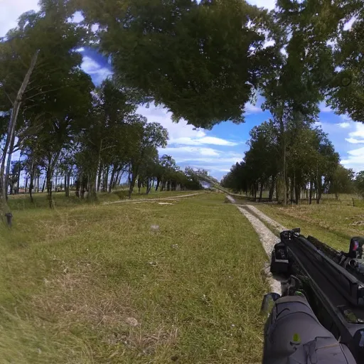Image similar to first person pov of a big battlefield