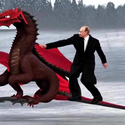 vladimir putin riding a dinosaur