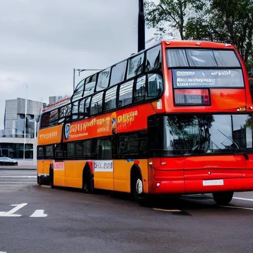 Prompt: a bus with two heads