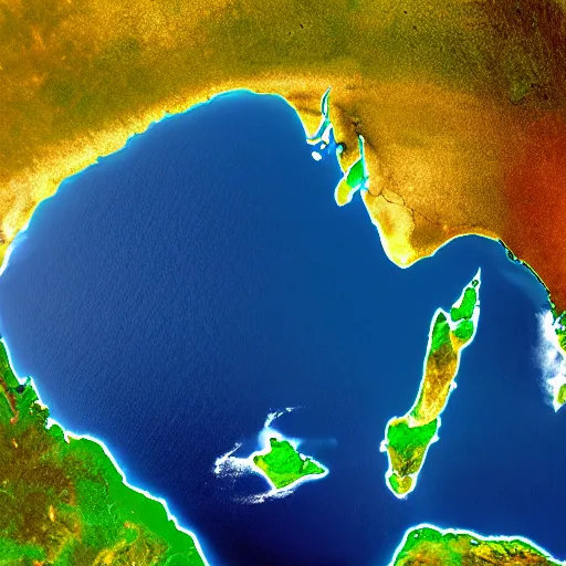 Prompt: a satellite view of australia 3 8 4 0 x 2 1 6 0 nasa