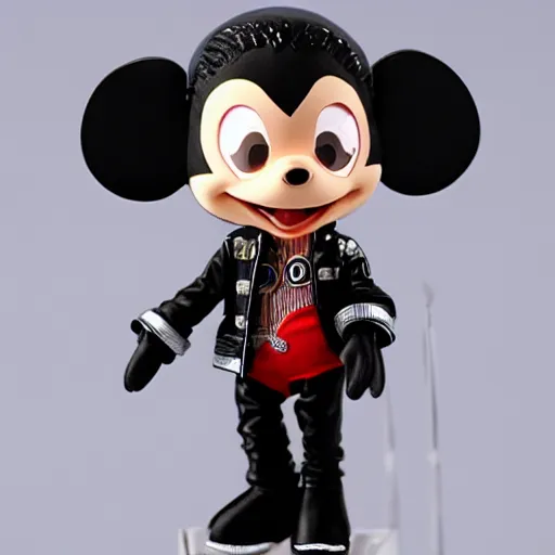 Image similar to michael jackson, michael jackson, michael jackson, michael jackson, michael jackson, michael jackson, michael jackson, michael jackson, ( ( ( mickey mouse ) ) ), nendroid, butcher billy style