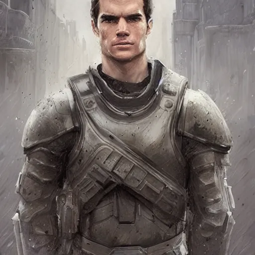 Prompt: “Portrait of Henry Cavill by Greg Rutkowski, he is about 20 years old, norwegian, short blond hair, young, manly, attractive, strong, older brother vibes, he is wearing futuristic military fatigues, highly detailed portrait, scifi, digital painting, artstation, concept art, smooth, sharp foccus ilustration, Artstation HQ”