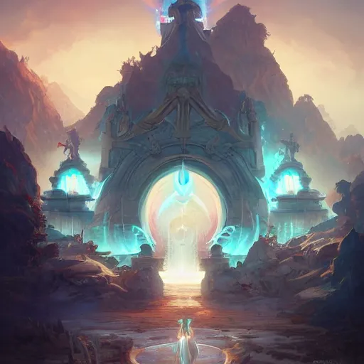 Image similar to gateway to enlightenment, highly detailed, digital painting, artstation, sharp focus, smooth, concept art, illustration, art by peter mohrbacher and emmanuel shiu and martin johnson heade and bastien lecouffe - deharme