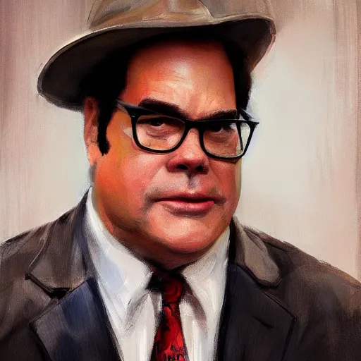 Image similar to concept art of dan akroyd, cinematic shot, painting by jama jurabaev, extremely detailed, brush hard, artstation, high quality, brush stroke