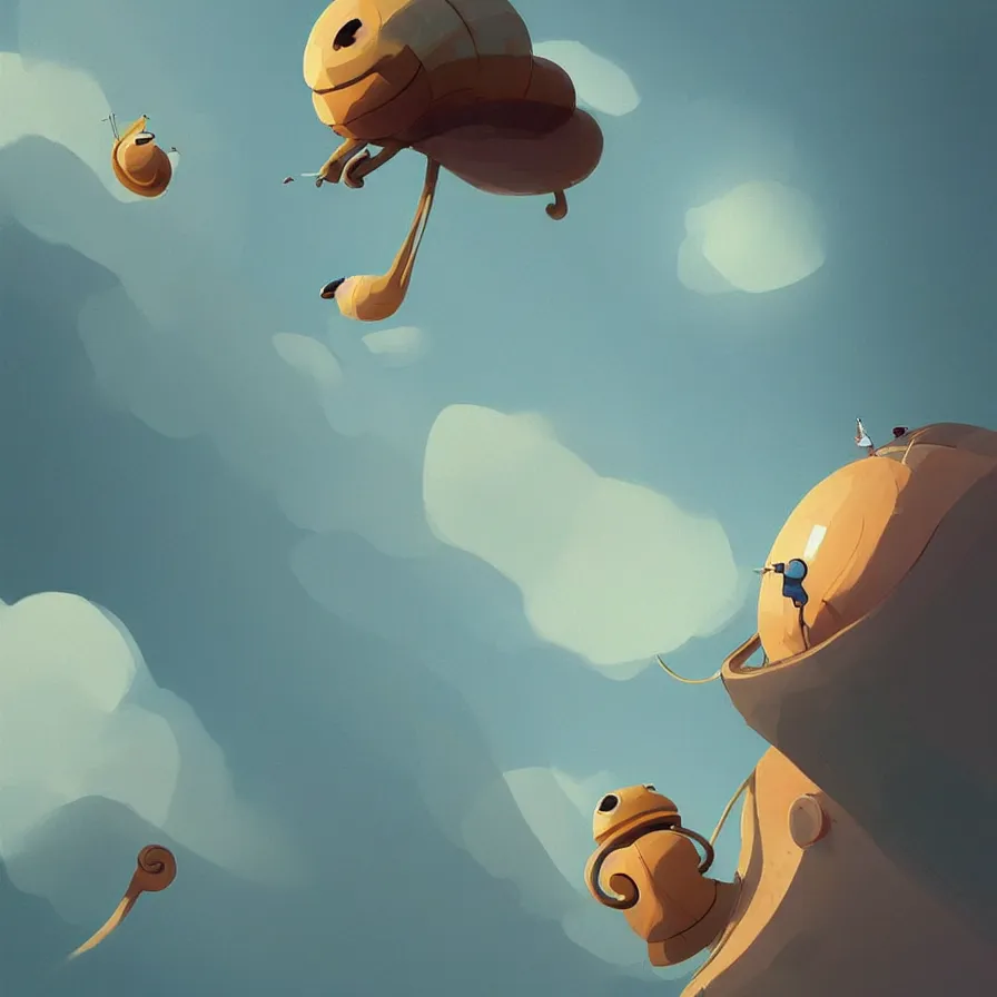 Image similar to A snail looking up to the sky to climb a large flow of the, art by Goro Fujita, ilustration, concept art, sharp focus, ArtStation and deviantart