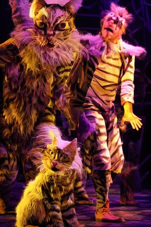 Prompt: 📷 mungojerrie and rumpleteazer, cats musical 1 9 9 8, dynamic lighting, portait