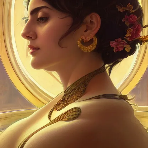 Prompt: perfectly-centered-Portrait of Sona Movsesian, thicc, intricate, elegant, super highly detailed, professional digital painting, artstation, concept art, smooth, sharp focus, no blur, no dof, extreme illustration, Unreal Engine 5, 8K, art by artgerm and greg rutkowski and alphonse mucha and loish and WLOP