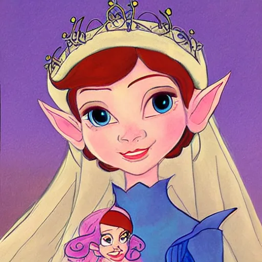 Prompt: elf princess portrait by Don Bluth