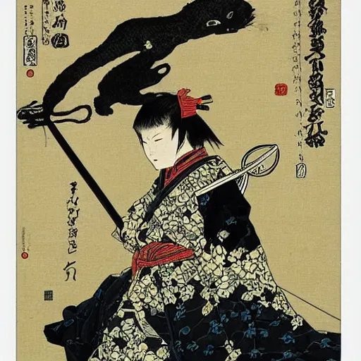 Prompt: guinea pig master samurai by takato yamamoto