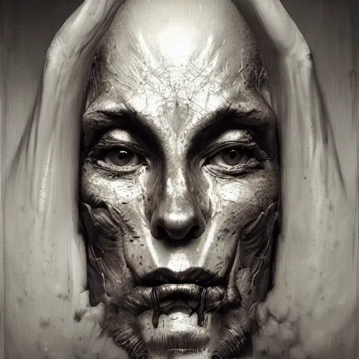 Image similar to horrifying baroque humanoid interface, 8 k, highly detailed, realistic, refined, bautiful, fine art photography, hyper realistic, in the style of greg rutkowski, by artgerm, by gustave dore, by marco turini, photorealistic, elegant, sharp focus, majestic, award winning picture, intricate, artstation,
