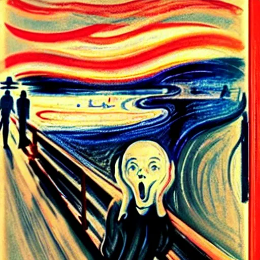 Prompt: that feeling when someone kicks you in your nuts, trending on artstation, in the style of the scream by edvard munch