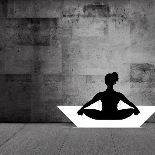 Image similar to black and white corporate logo female silhouette yoga pose