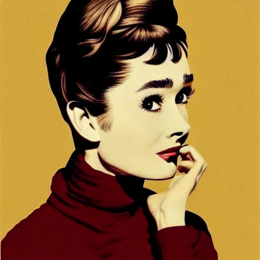 Image similar to audrey hepburn art by hans rottenhammer