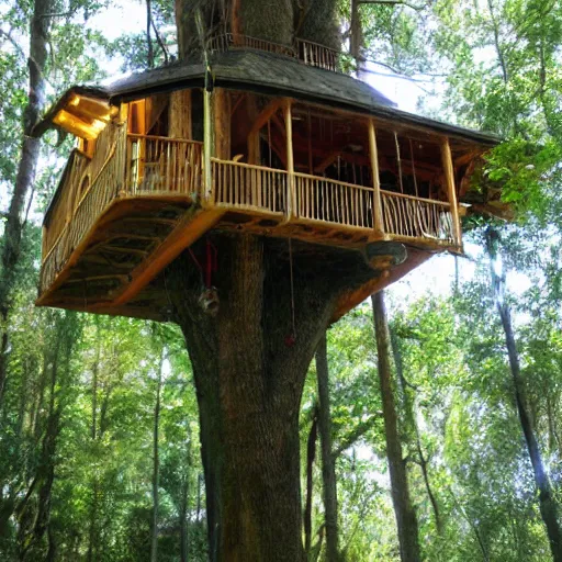 Prompt: majestic tree house